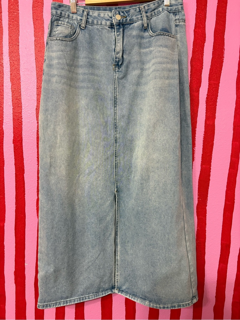 Petal & Pup Light Blue Denim Flare Skirt